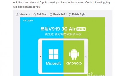 Onda to release 4 new Dual boot tablets on the 25th, Video Demo released
