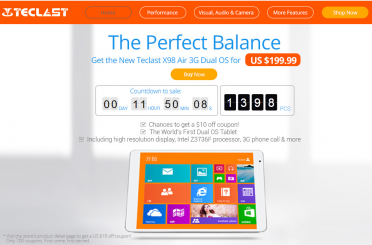 Teclast X98 Air 3G Dual Boot on Sale today only for $199