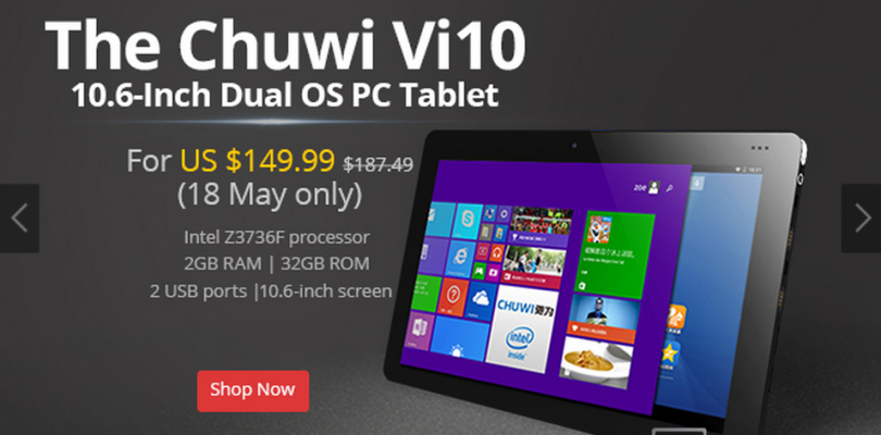 Chwui Vi10 Dual Boot On Sale For $149 Today Only.