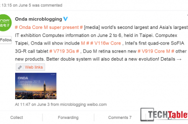Onda Core M iPad Clone v919 showing at Computex