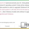 Onda’s Windows 10 upgrade plans announced