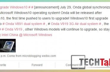Onda’s Windows 10 upgrade plans announced