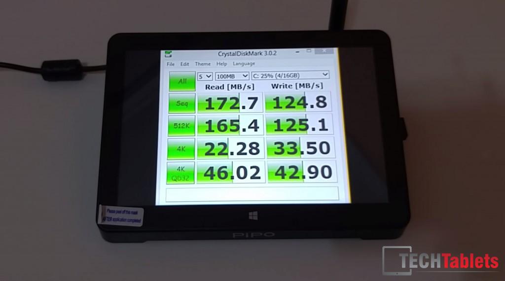 The Samsung eMMC in my PiPo X8 is the fastest eMMC I've seen to date.