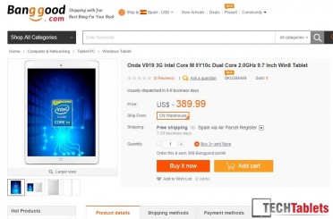 Onda v919 3G Core M now in-stock and selling for $370