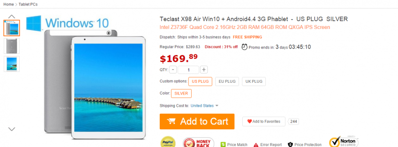 [Updated] Daily Deals: Teclast X98 Air 3G 64GB For Only $179 Flash Sale