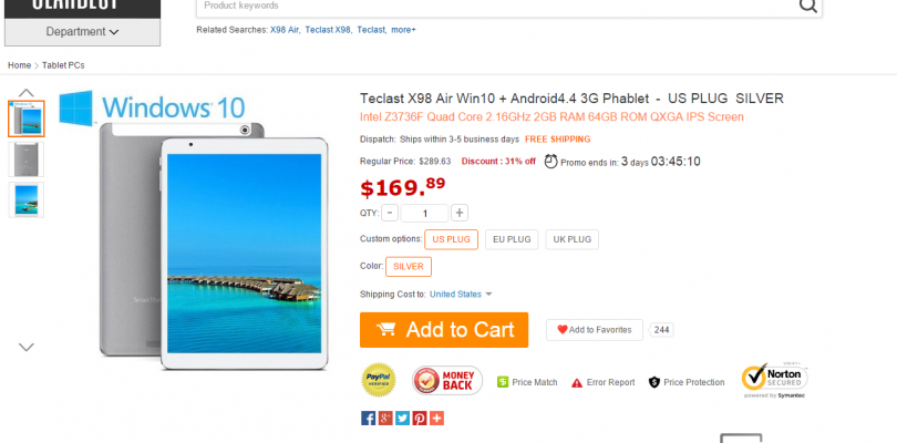 [Updated] Daily Deals: Teclast X98 Air 3G 64GB For Only $179 Flash Sale