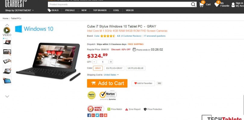 Daily Deals: Cube i7 Stylus Core M Windows 10 for $324.89
