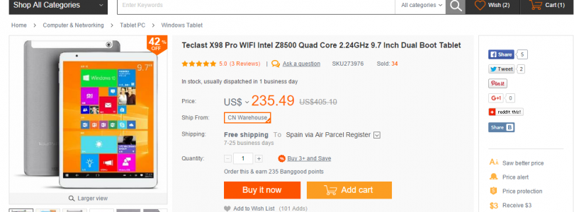 Teclast X98 Pro Dual OS In Stock At Banggood For $235