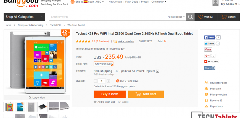 Teclast X98 Pro Dual OS In Stock At Banggood For $235