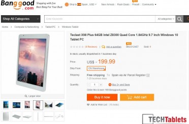 Teclast X98 Plus Atom X5 Z8300 Windows 10 Tablet Now Out