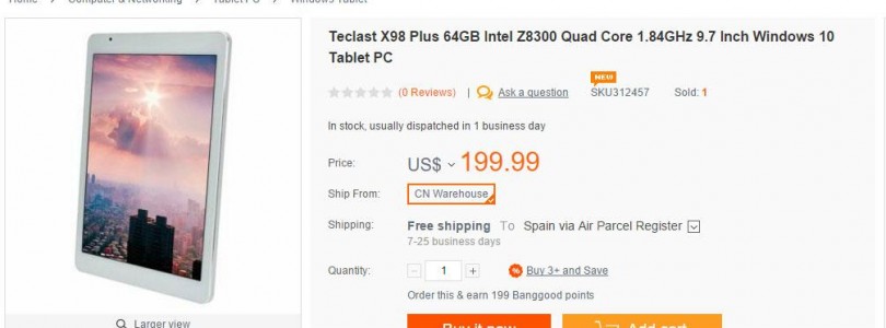 Teclast X98 Plus Atom X5 Z8300 Windows 10 Tablet Now Out