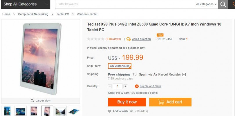 Teclast X98 Plus Atom X5 Z8300 Windows 10 Tablet Now Out