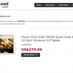 Chuwi Hi12 2160 x 1440p Atom X5 Tablet Now in Stock At BG