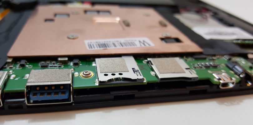Teclast X3 Pro Internals. Sim Reader And Spare M.2 Slot