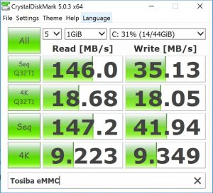 HiBook Pro Emmc speeds