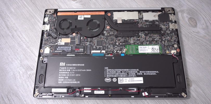 Xiaomi Mi Notebook Air 13.3 Internals SSD Slots And Spare M.2 2242 Slot